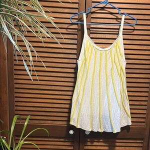 Anthropologie Yellow and White Striped Tank Top